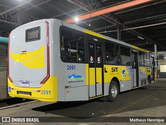 Transporte Urbano São Miguel 2091 na cidade de Uberlândia, Minas Gerais, Brasil, por Matheus Henrique. Número da foto: #12541539.