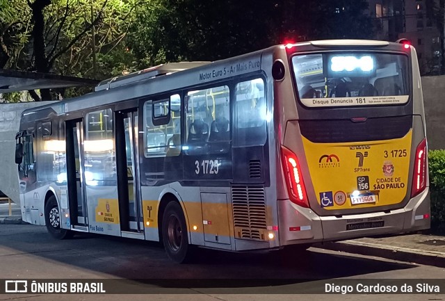 Viação Metrópole Paulista - Zona Leste 3 1725 na cidade de São Paulo, São Paulo, Brasil, por Diego Cardoso da Silva. Número da foto: #12541469.