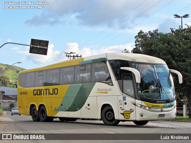 Empresa Gontijo de Transportes 18490 na cidade de Juiz de Fora, Minas Gerais, Brasil, por Luiz Krolman. Número da foto: #12542381.
