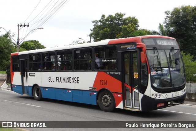 Viação Sul Fluminense 1214 na cidade de Volta Redonda, Rio de Janeiro, Brasil, por Paulo Henrique Pereira Borges. Número da foto: #12544870.