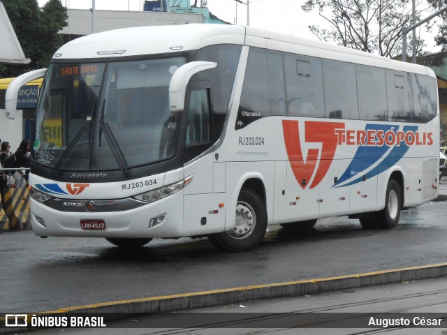 Viação Teresópolis RJ 203.034 na cidade de Rio de Janeiro, Rio de Janeiro, Brasil, por Augusto César. Número da foto: #12606571.