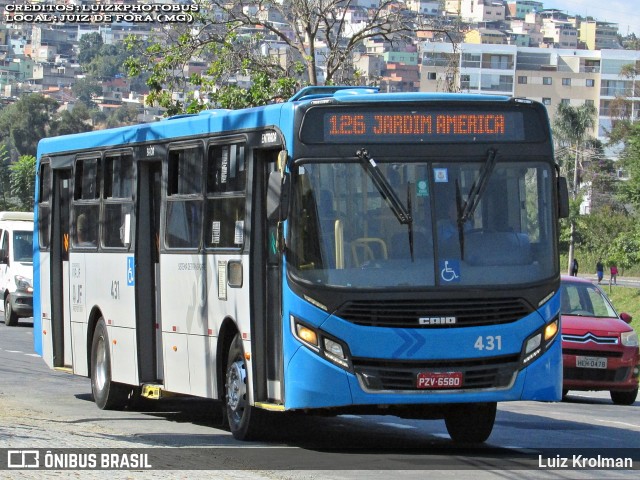 VSFL - Viação São Francisco 431 na cidade de Juiz de Fora, Minas Gerais, Brasil, por Luiz Krolman. Número da foto: #12631978.