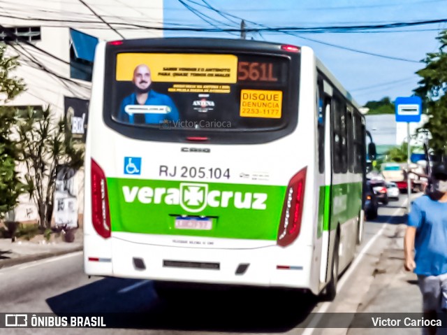 Viação Vera Cruz RJ 205.104 na cidade de Rio de Janeiro, Rio de Janeiro, Brasil, por Victor Carioca. Número da foto: #12630182.