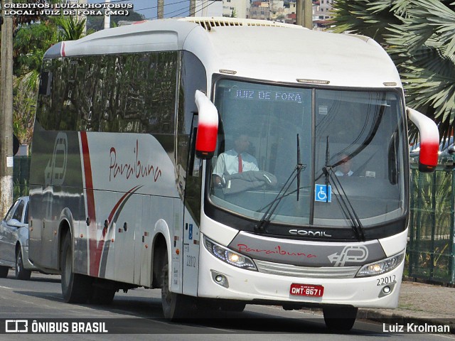 Paraibuna Transportes 22012 na cidade de Juiz de Fora, Minas Gerais, Brasil, por Luiz Krolman. Número da foto: #12632025.