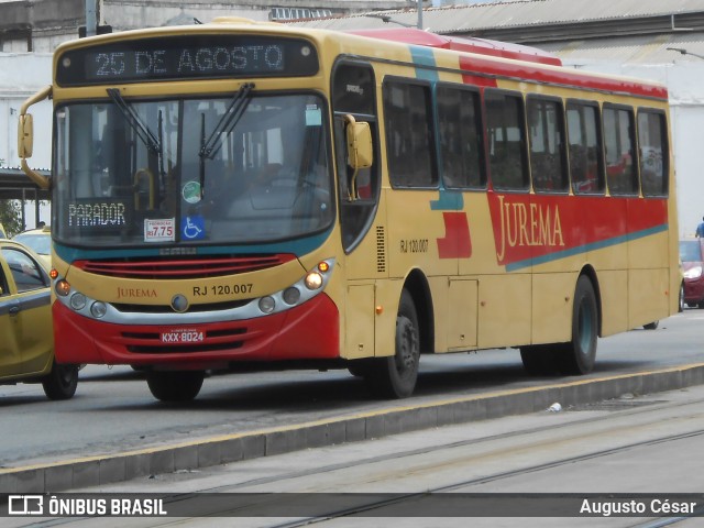 Auto Viação Jurema RJ 120.007 na cidade de Rio de Janeiro, Rio de Janeiro, Brasil, por Augusto César. Número da foto: #12634083.