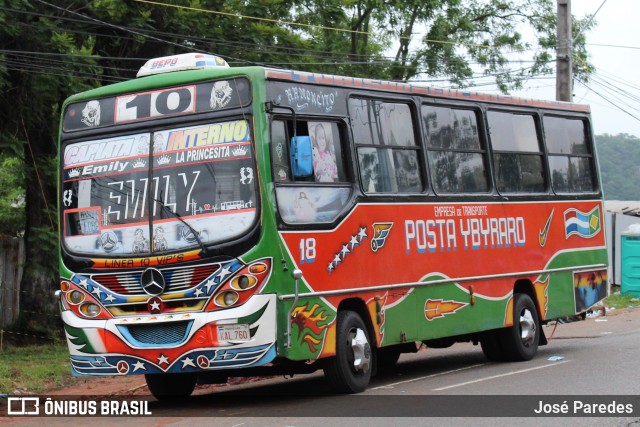 Linea 10 - Empresa De Transporte Posta Ybyraro 18 na cidade de Caacupé, Cordillera, Paraguai, por José Paredes. Número da foto: #12634033.