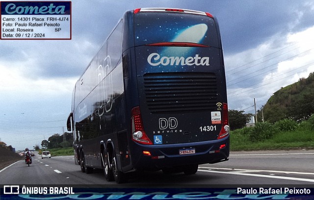 Viação Cometa 14301 na cidade de Roseira, São Paulo, Brasil, por Paulo Rafael Peixoto. Número da foto: #12632790.