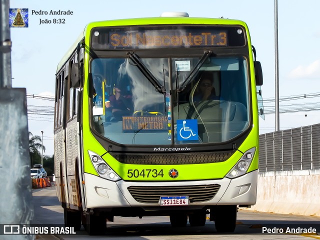 BsBus Mobilidade 504734 na cidade de Taguatinga, Distrito Federal, Brasil, por Pedro Andrade. Número da foto: #12632410.