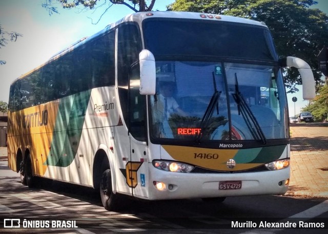 Empresa Gontijo de Transportes 14160 na cidade de Jaú, São Paulo, Brasil, por Murillo Alexandre Ramos. Número da foto: #12637412.