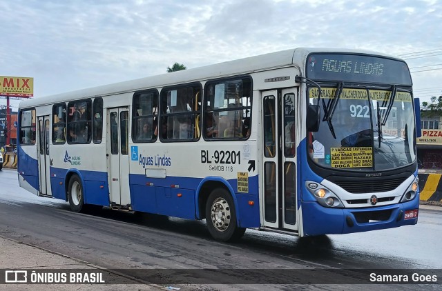 Transportes Águas Lindas BL-92201 na cidade de Ananindeua, Pará, Brasil, por Samara Goes. Número da foto: #12635971.