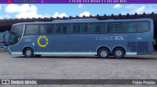Viação Cidade Sol 9080 na cidade de Vitória da Conquista, Bahia, Brasil, por Fábio Paixão. Número da foto: #12640041.