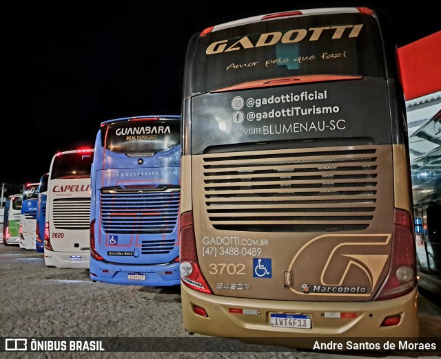 Auto Viação Gadotti 3702 na cidade de Registro, São Paulo, Brasil, por Andre Santos de Moraes. Número da foto: #12638100.