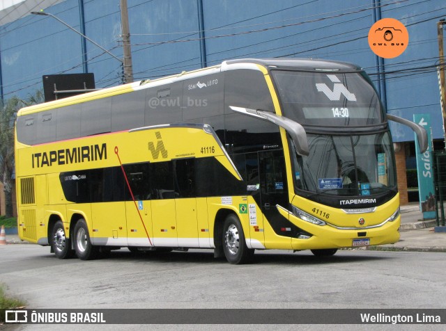 Viação Nova Itapemirim 41116 na cidade de São Paulo, São Paulo, Brasil, por Wellington Lima. Número da foto: #12639276.