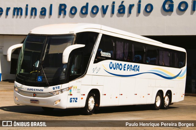 Viação Ouro e Prata 672 na cidade de Goiânia, Goiás, Brasil, por Paulo Henrique Pereira Borges. Número da foto: #12639856.