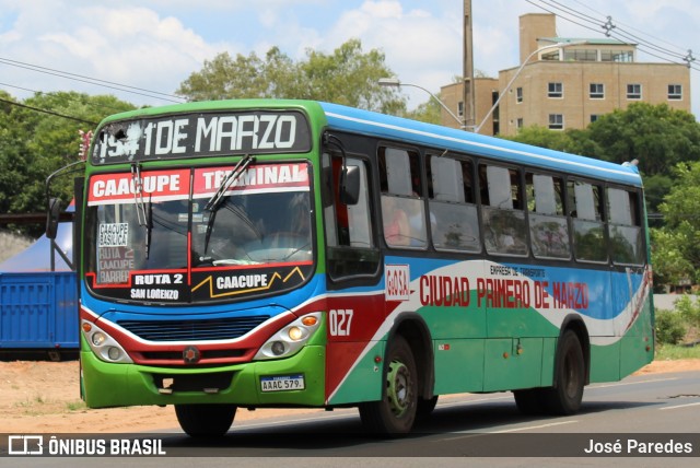 1º de Marzo - Empresa de Transporte y Turismo Ciudad Primero de Marzo 027 na cidade de Caacupé, Cordillera, Paraguai, por José Paredes. Número da foto: #12642579.