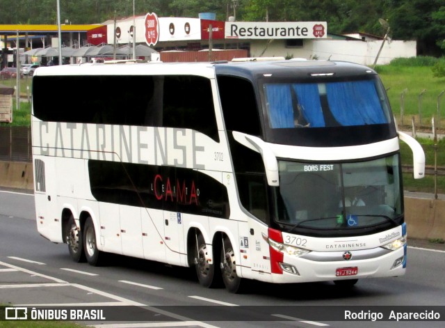 Auto Viação Catarinense 3702 na cidade de Aparecida, São Paulo, Brasil, por Rodrigo  Aparecido. Número da foto: #12641548.