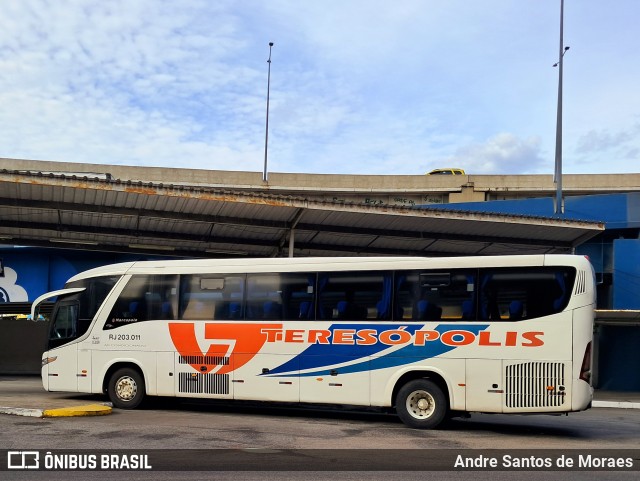 Viação Teresópolis RJ 203.011 na cidade de Rio de Janeiro, Rio de Janeiro, Brasil, por Andre Santos de Moraes. Número da foto: #12643207.