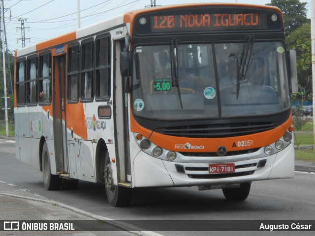 Viação Mirante A02051 na cidade de Nova Iguaçu, Rio de Janeiro, Brasil, por Augusto César. Número da foto: #12647411.