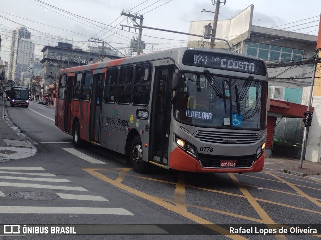 Viação Osasco 0778 na cidade de Osasco, São Paulo, Brasil, por Rafael Lopes de Oliveira. Número da foto: #12647855.