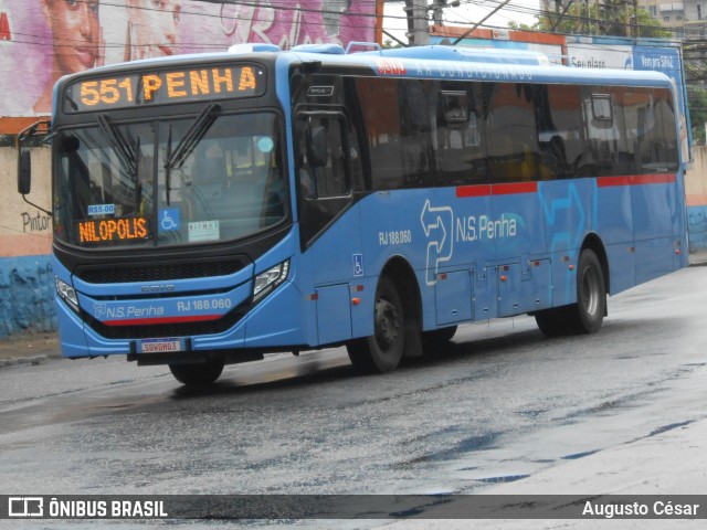 Viação Nossa Senhora da Penha RJ 188.060 na cidade de Nova Iguaçu, Rio de Janeiro, Brasil, por Augusto César. Número da foto: #12647797.