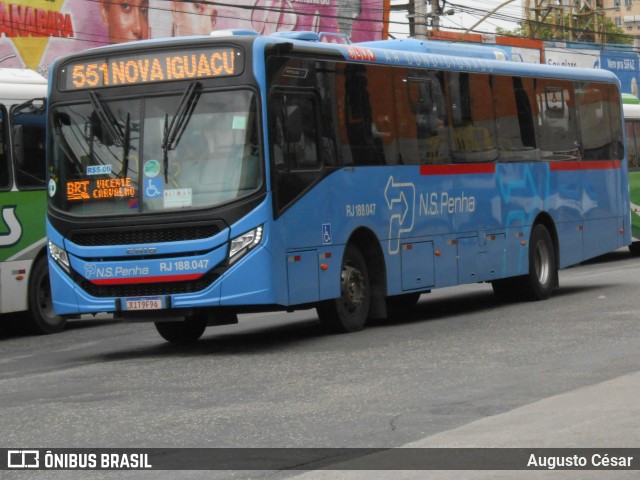 Viação Nossa Senhora da Penha RJ 188.047 na cidade de Nova Iguaçu, Rio de Janeiro, Brasil, por Augusto César. Número da foto: #12647956.