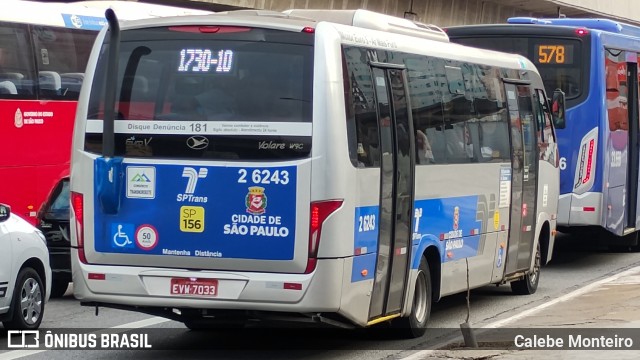 Transcooper > Norte Buss 2 6243 na cidade de São Paulo, São Paulo, Brasil, por Calebe Monteiro. Número da foto: #12648302.