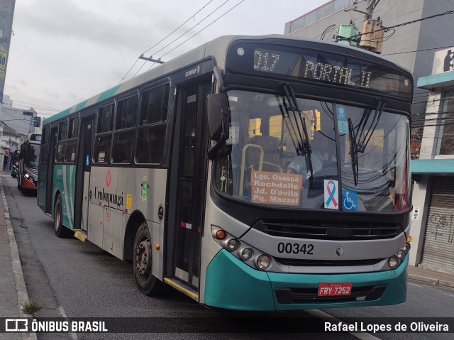 Auto Viação Urubupungá 00342 na cidade de Osasco, São Paulo, Brasil, por Rafael Lopes de Oliveira. Número da foto: #12649399.