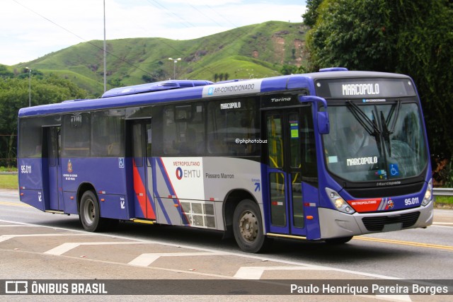 Empresa de Ônibus Pássaro Marron 95.011 na cidade de Barra do Piraí, Rio de Janeiro, Brasil, por Paulo Henrique Pereira Borges. Número da foto: #12651297.