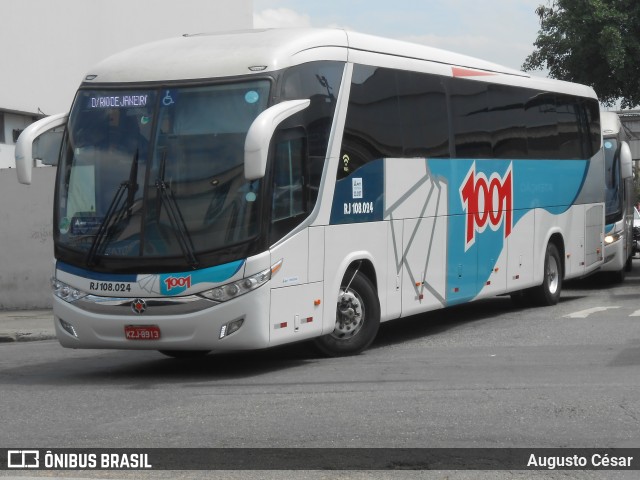 Auto Viação 1001 RJ 108.024 na cidade de Rio de Janeiro, Rio de Janeiro, Brasil, por Augusto César. Número da foto: #12649604.