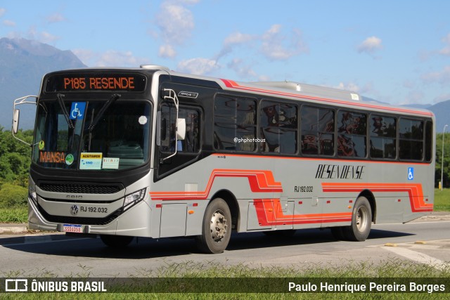 Viação Resendense RJ 192.032 na cidade de Resende, Rio de Janeiro, Brasil, por Paulo Henrique Pereira Borges. Número da foto: #12651322.
