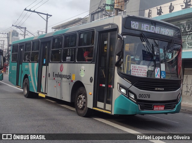 Auto Viação Urubupungá 00378 na cidade de Osasco, São Paulo, Brasil, por Rafael Lopes de Oliveira. Número da foto: #12648120.