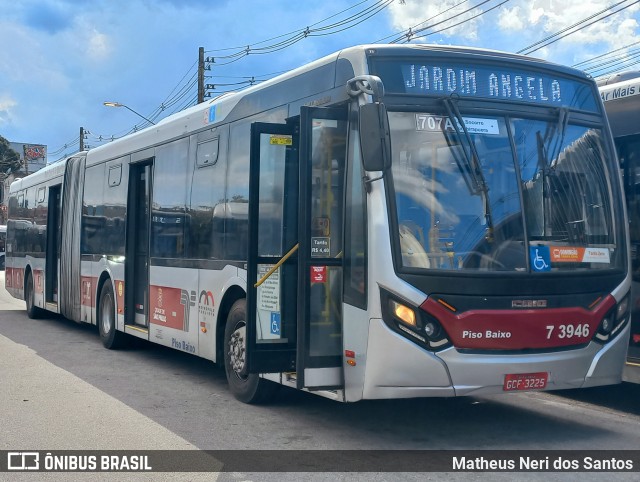 Viação Metrópole Paulista - Zona Sul 7 3946 na cidade de São Paulo, São Paulo, Brasil, por Matheus Neri dos Santos. Número da foto: #12649835.