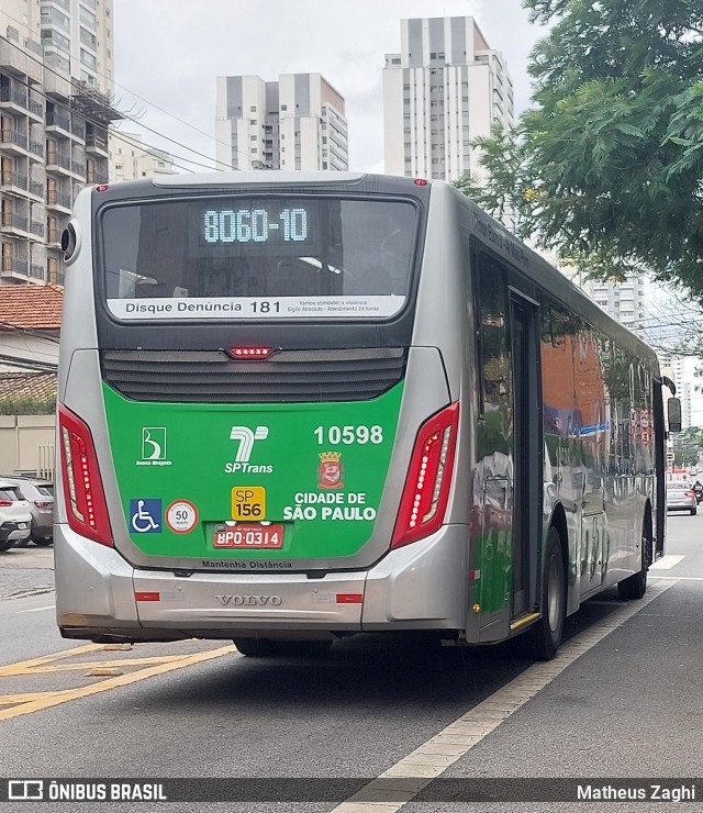 Viação Santa Brígida 1 0598 na cidade de São Paulo, São Paulo, Brasil, por Matheus Zaghi. Número da foto: #12649898.