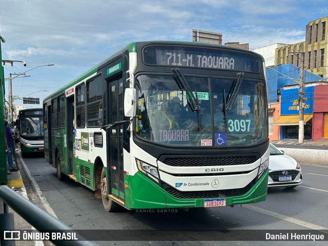 Expresso Caribus Transportes 3097 na cidade de Cuiabá, Mato Grosso, Brasil, por Daniel Henrique. Número da foto: #12653810.