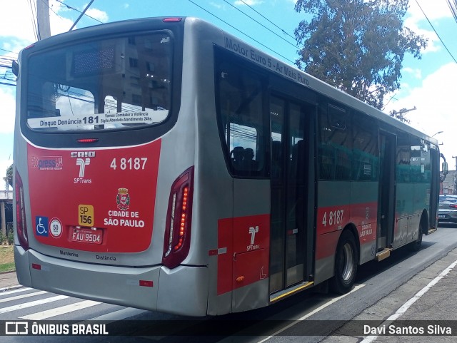 Express Transportes Urbanos Ltda 4 8187 na cidade de São Paulo, São Paulo, Brasil, por Davi Santos Silva. Número da foto: #12651576.