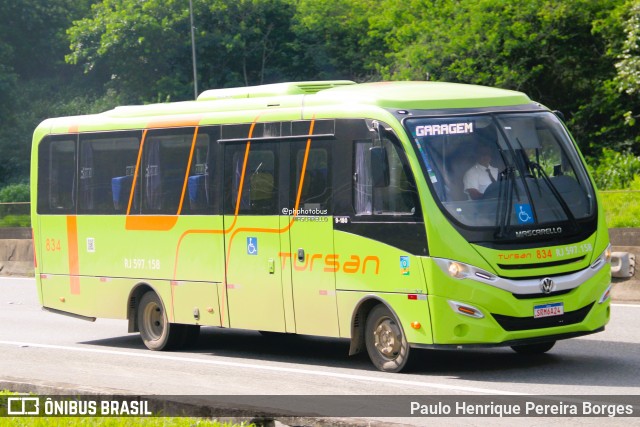 Tursan - Turismo Santo André 834 na cidade de Piraí, Rio de Janeiro, Brasil, por Paulo Henrique Pereira Borges. Número da foto: #12653831.