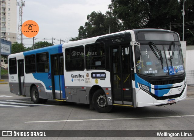 VUG - Viação Urbana Guarulhos 1433 na cidade de Guarulhos, São Paulo, Brasil, por Wellington Lima. Número da foto: #12651751.