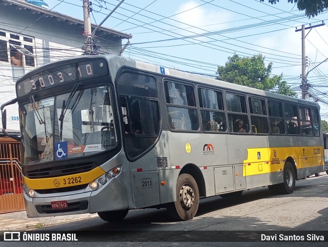 Viação Metrópole Paulista - Zona Leste 3 2262 na cidade de São Paulo, São Paulo, Brasil, por Davi Santos Silva. Número da foto: #12654263.