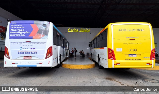 Viação Araguarina 3188 na cidade de Goiânia, Goiás, Brasil, por Carlos Júnior. Número da foto: #12655735.