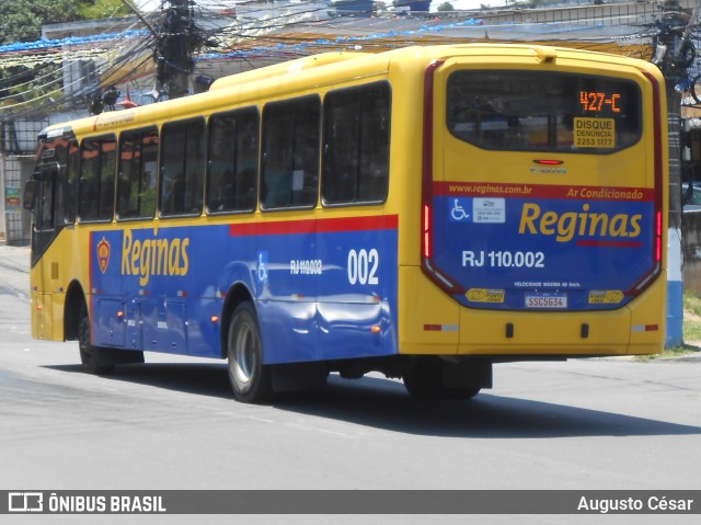Auto Viação Reginas RJ 110.002 na cidade de São João de Meriti, Rio de Janeiro, Brasil, por Augusto César. Número da foto: #12655227.