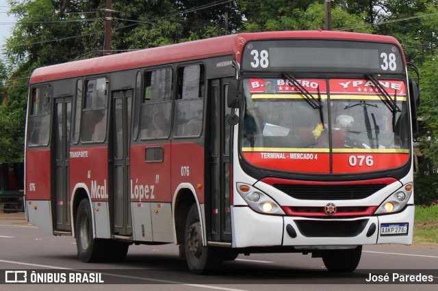 Transportes Mariscal Lopez 076 na cidade de Ypacaraí, Central, Paraguai, por José Paredes. Número da foto: #12654642.