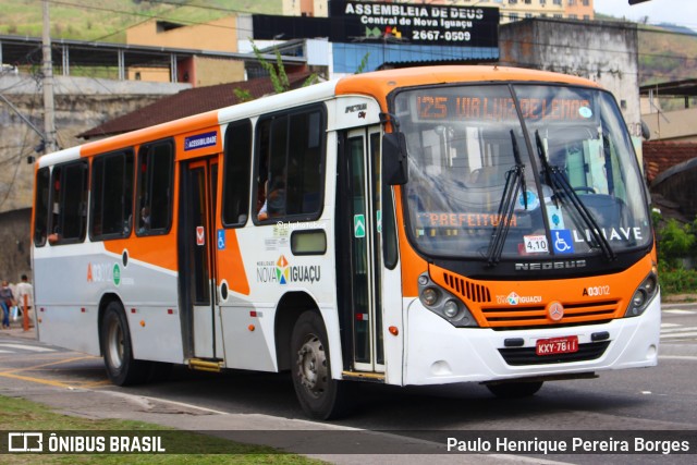 Linave Transportes A03012 na cidade de Nova Iguaçu, Rio de Janeiro, Brasil, por Paulo Henrique Pereira Borges. Número da foto: #12608843.