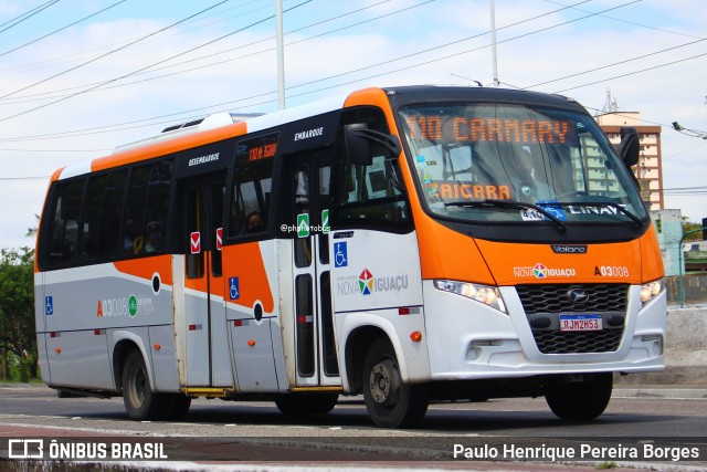 Linave Transportes A03008 na cidade de Nova Iguaçu, Rio de Janeiro, Brasil, por Paulo Henrique Pereira Borges. Número da foto: #12608825.