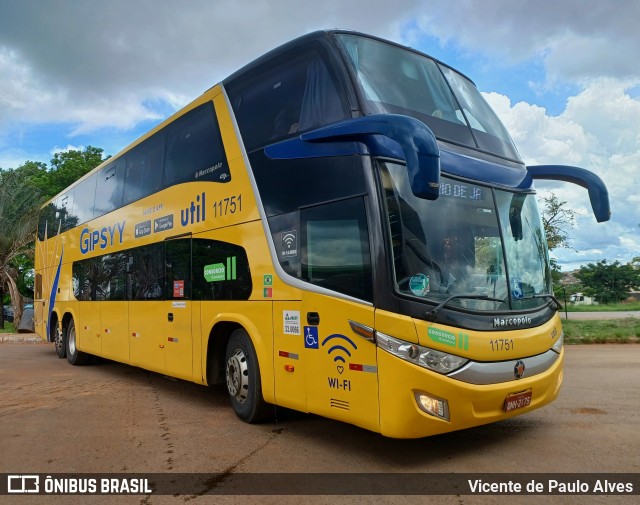 UTIL - União Transporte Interestadual de Luxo 11751 na cidade de Paracatu, Minas Gerais, Brasil, por Vicente de Paulo Alves. Número da foto: #12606754.