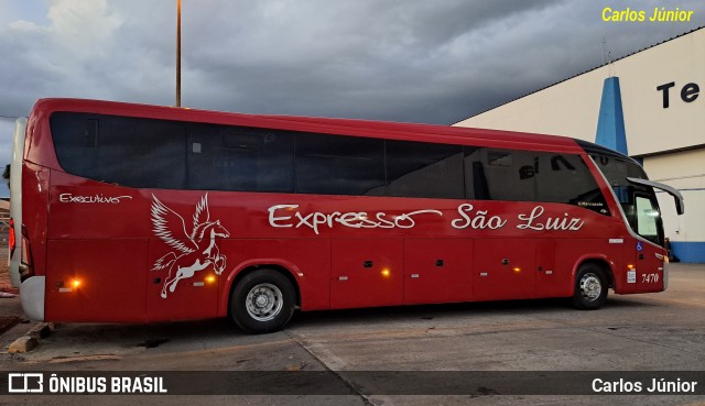 Expresso São Luiz 7470 na cidade de Goiânia, Goiás, Brasil, por Carlos Júnior. Número da foto: #12658540.
