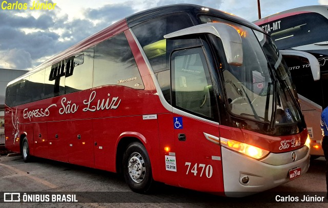 Expresso São Luiz 7470 na cidade de Goiânia, Goiás, Brasil, por Carlos Júnior. Número da foto: #12658548.