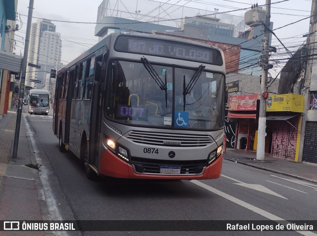 Viação Osasco 0874 na cidade de Osasco, São Paulo, Brasil, por Rafael Lopes de Oliveira. Número da foto: #12656332.
