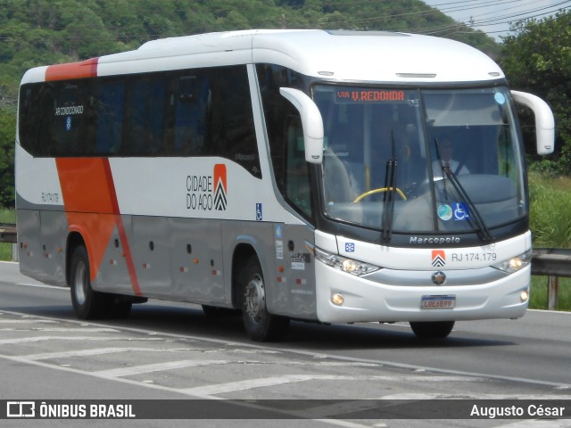 Viação Cidade do Aço RJ 174.179 na cidade de Seropédica, Rio de Janeiro, Brasil, por Augusto César. Número da foto: #12657753.