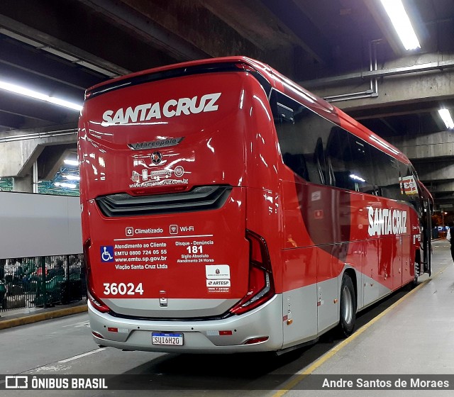 Viação Santa Cruz 36024 na cidade de São Paulo, São Paulo, Brasil, por Andre Santos de Moraes. Número da foto: #12657881.