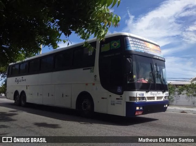 Regis Tur Transporte e Turismo 418 na cidade de Fortaleza, Ceará, Brasil, por Matheus Da Mata Santos. Número da foto: #12656569.